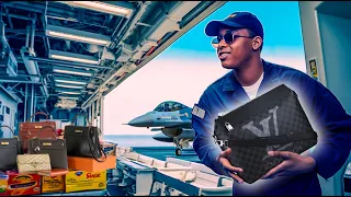 How Do US Navy Sailors Do FUN SHOPPING On An Aircraft Carrier?