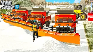 HUGE WINTER SNOW STORM! (24" DEEP) | CITY PLOW TRUCKS | FARMING SIMULATOR 22