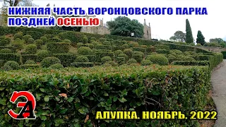 Нижняя часть парка Воронцовского дворца. Крым. Алупка. Ноябрь 2022