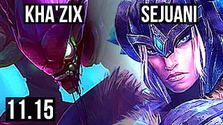 KHA'ZIX vs SEJUANI (JUNGLE) | Rank 1 Kha, 2/0/3, Rank 25 | EUW Challenger | v11.15