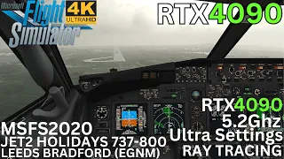 [MSFS RTX 4090] Watching Out For Birds On Windy Approach Into Leeds Bradford(EGNM)[Ultra Settings]4K