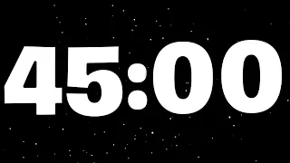 ⏳🌌 45 Minute Timer | Silent Countdown with Space Alarm 🚀🔔