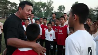 MFF President U Zaw Zaw meets Myanmar U12 Players in Training Session.