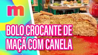 Receita de BOLO crocante de MAÇÃ com CANELA - Mulheres (13/05/2024)