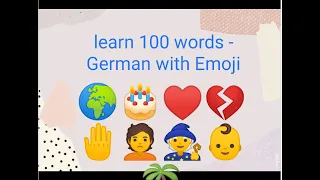 Learn 100 words - German with Emoji - 🌻🌵👑🌹🥕⚽🎁  Lerne 100 Wörter   Deutsch Fotos. #german  #deutsch