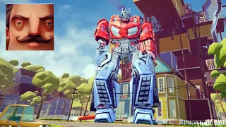 Hello Neighbor - My New Neighbor Transformers Optimus Prime Act 3 Gameplay Walkthrough