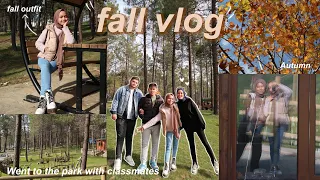 Fall vlog : went to new park with my classmates, chillin’, make assignment in nature
