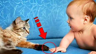 The cat did not leave the baby alone. Having learned the reason, the parents called the police!