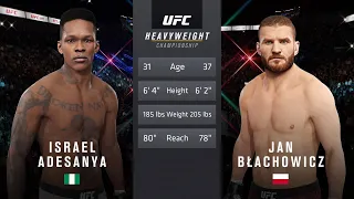 UFC 259: INSANE Israel Adesanya VS Jan Blachowicz Light Heavyweight Title Fight Simulation