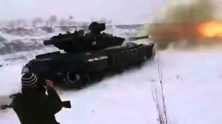 Танковый бой ополчения под Дебальцево АТО Новости Украины.mp4