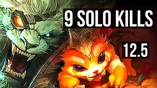 RENGAR vs GNAR (TOP) | 9 solo kills, Rank 9 Rengar, 1.0M mastery, 300+ games | NA Grandmaster | 12.5