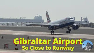 British Airways A320 Landing at Gibraltar on Road