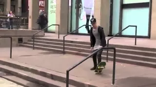 Justin Bieber Skateboarding Video Falling Stairs Nyc (December 2014)