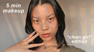 my 5 min ✨CLEAN GIRL✨makeup routine! (no foundation)