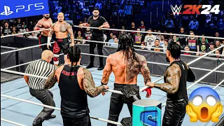 WWE 2K24 - Roman Reigns Jey Uso & Jimmy Uso vs. Solo Sikoa Tama Tonga & Tonga Loa | PS5" [4K60]