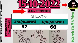 15-10-2022 Khasi Hills Archery Sport Institute Shillong Teer Target FR||SR:AK-TEER