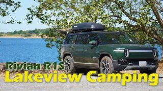 Lakeview Rivian Camping | Cooking, Paddleboarding, "Off-roading" | Folsom Lake