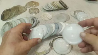 PORCELAIN, ZINK, AND GLASS CANNING LIDS FROM 1800s AND 1900s