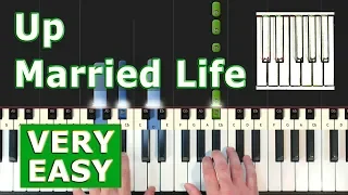 Married Life - Up - VERY EASY Piano Tutorial -  (Synthesia) - Pixar