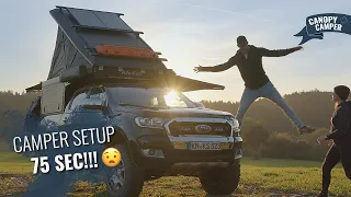 Camp fertig in 1:15min 😧 | Das SCHNELLSTE OFFROAD 4x4 Camper Setup?!? 🏞🚔 [Alu-Cab Canopy Camper]