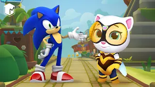 Talking Tom Hero Dash vs Sonic Dash - Gameplay Walkthrough - Angela Hero vs Sonic The Hedgehog