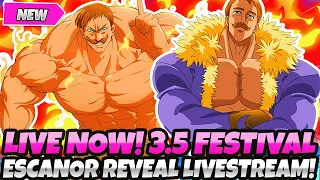 *LIVE NOW! 3.5 YEAR ANNIVERSARY FESTIVAL STREAM* NEW ESCANOR!? + Freebies Reveal!! (7DS Grand Cross)