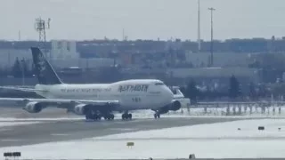 Iron Maiden "Ed Force One" Boeing 747-428 [TF-AAK] Takeoff at YYZ Toronto 4/4/2016