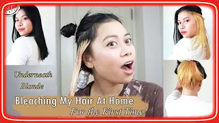 BLEACHING MY HAIR AT HOME |  Underlayers Hair Bleached | Black to Blonde ( Part 1 )