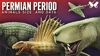PERMIAN PERIOD. animals size comparison and data. Paleoart