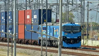 Diesel and Electric Locomotives with Double Stack Container Trains WDFC INDIA