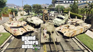 GTA5- Stealing Military Vehicle from Military Base with Michael![RUSSIA &USA] Real Life Vehicles#24