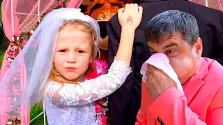 Nastya becomes a bride in a beautiful wedding dress - Video series for kids