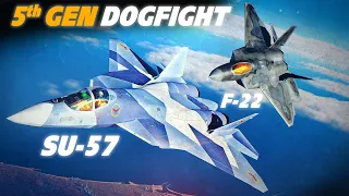 5th Generation Dogfight Su-57 Felon Vs F-22 Raptor Dogfight | Digital Combat Simulator | DCS |