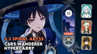 3.3 Spiral Abyss | C6R5 Wanderer Hypercarry | All Floor 12 Clear