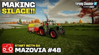 MAKING SILAGE ON NEW LAND!! [Mazovia Start With $0] Farming Simulator 22 Timelapse # 48