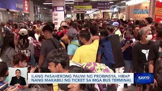 Ilang pasaherong pauwi ng probinsya, hirap nang makabili ng ticket sa mga bus terminal | Saksi