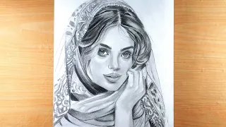 Women face drawing for easy steps ll FANCY pencil ll