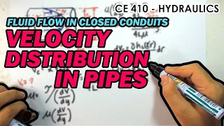 Velocity Distribution in Pipes - Fluid Flow in Closed Conduits (Filipino)