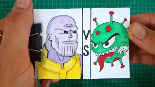 Thanos vs Corona Virus | How to make a flipbook | Flipbook Animation