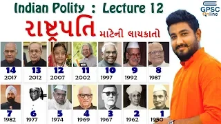 Lecture 12 - Indian Polity - The President (Demo)