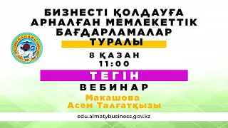 Бизнесті қолдауға арналған мемлекеттік бағдарламалар туралы