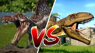 Jurassic World Evolution | Спинозавр против Гиганотозавра | Битва динозавров