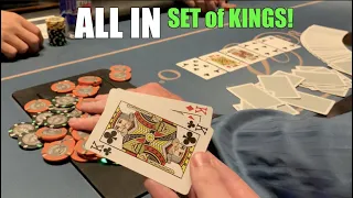 Flopping Top Set w KINGS!! We Overbet Shove River For Revenge! It Gets Crazier!... Poker Vlog Ep 222