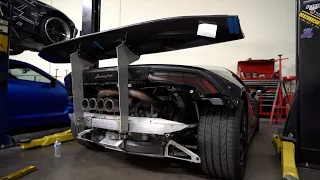 INSTALLING NEW CARBON FIBER WING ON MY LAMBORGHINI HURACAN *BIGGEST WING EVER*