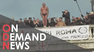 Traditional Roman New Year Dive Dedicated To Former Pope