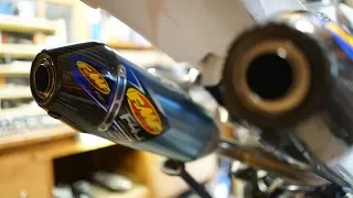 Honda CRF450R Exhaust Comparison Stock vs FMF 4.1 RCT Full Titanium