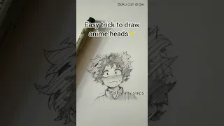 Easy trick to draw anime face!!(Anime face tutorial) #shorts