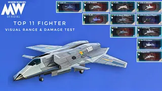 Top 11 Fighter Visual range detection with damage test 🔥- Modern Warships