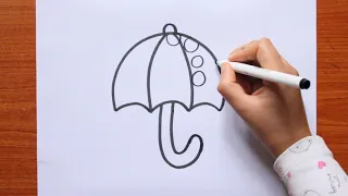 How To Draw Umbrella | Umbrella Drawing | Drawing For Kids | Easy Drawing | Kids Art