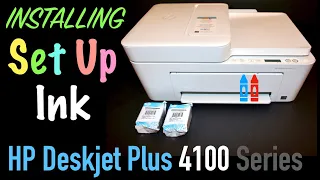 Installing Setup Ink Cartridges in HP DeskJet Plus 4100 All-In-One Printer, Review !!